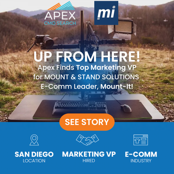 Apex Finds Top Marketing VP for MOUNT & STAND SOLUTIONS E-Comm Leader Mount-It! V2